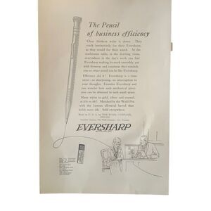 Vintage 1922 Eversharp Pencil Ad Advertisement